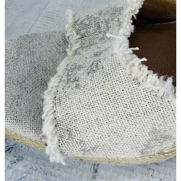 Lucky Brand MINDRA Beige Abstract Raw Edge Espadrille Platform Sandal Sz 8.5 M - Picture 13 of 16